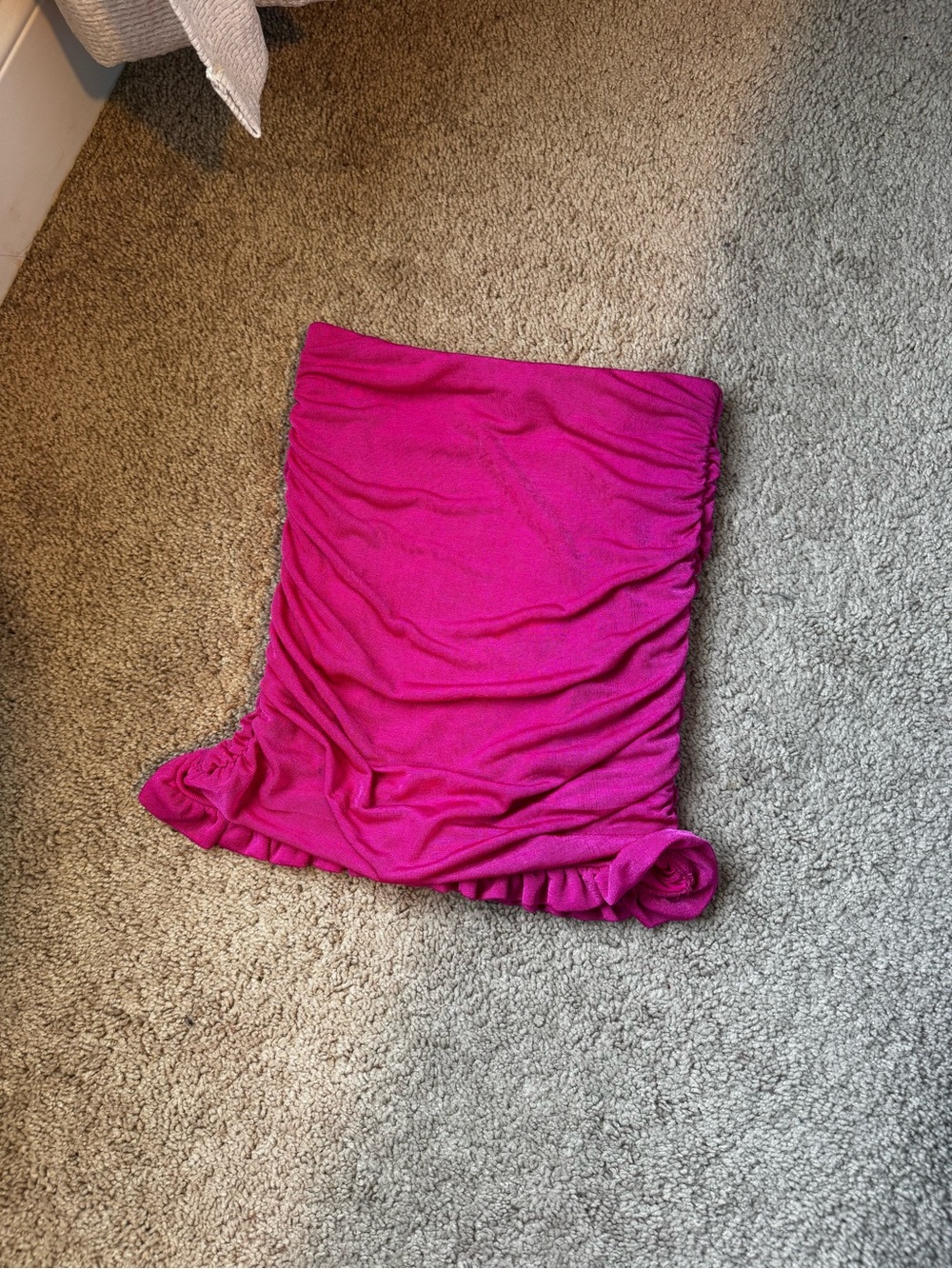 Women's Ruffled Tube Skirt in Fuchsia